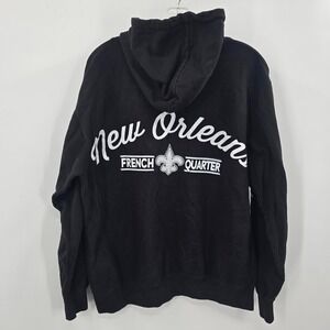 Three Layer New Orleans French Quarter Hoodie Black Graphic Sweatshirt 5108 M